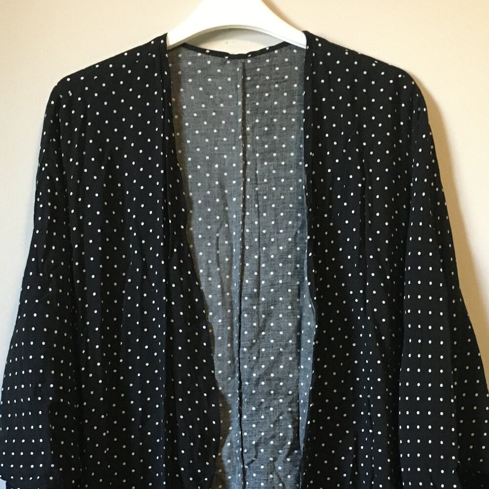 Ardene 100% Viscose Polka Dot Cocoon Kimono Cardigan Cover Up Medium M - Picture 5 of 14